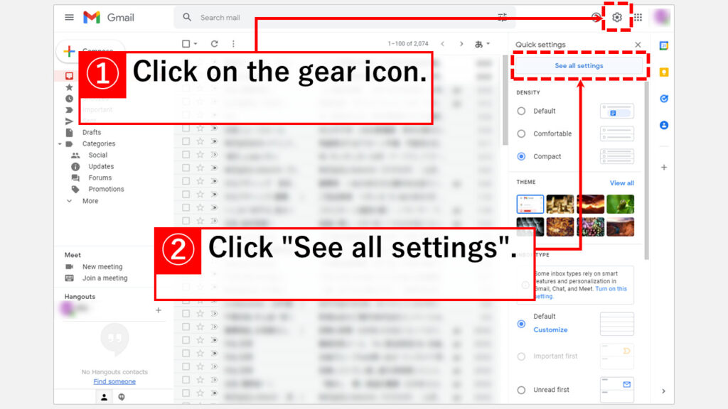 How to change the language displayed in Gmail. 