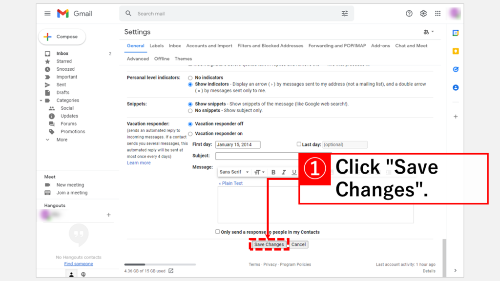 How to change the language displayed in Gmail.