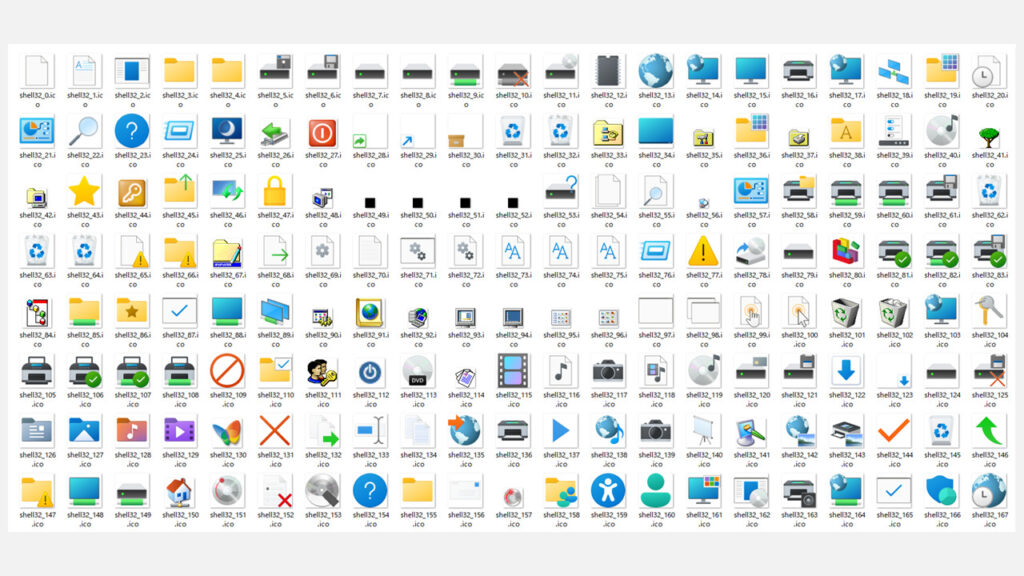 shell32.dllに格納されているアイコン