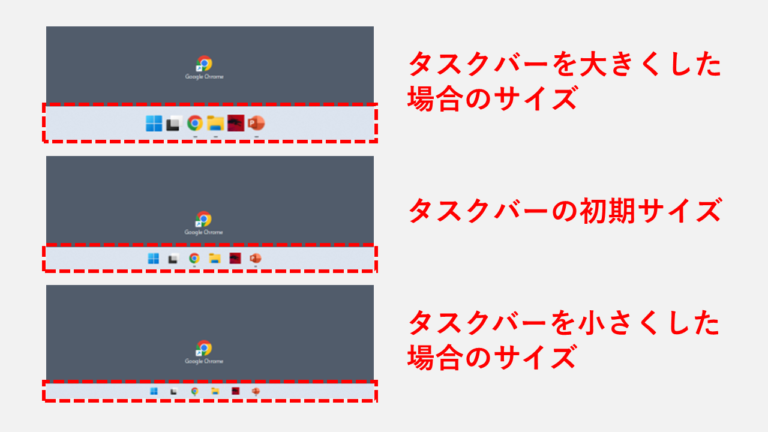 Windows11のタスクバーを自分好みの大きさに調節する方法