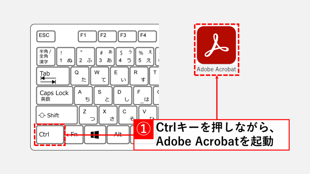 キーボードショートカットを使ってAdobe Acrobatで使用する言語を再設定する方法