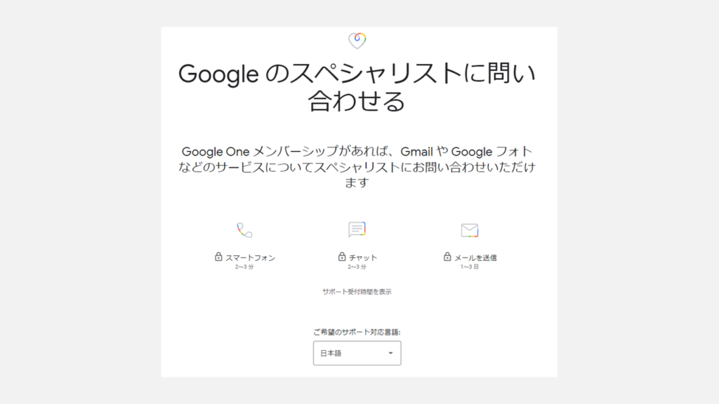 Google Oneのサポート