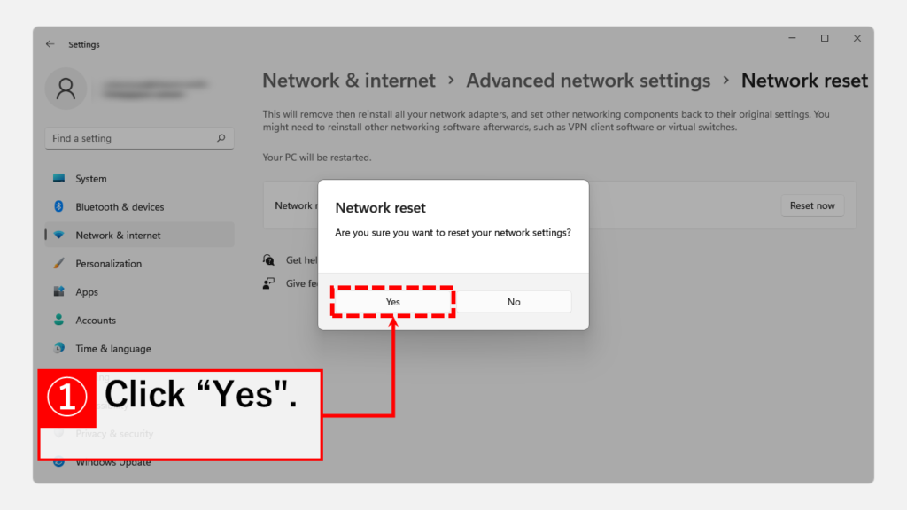 How to reset the network settings