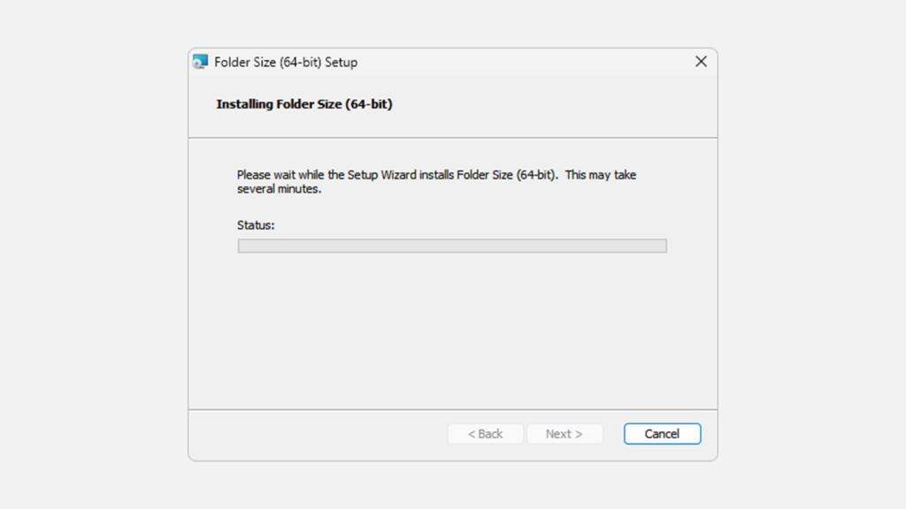 Folder Size for Windowsを使ってフォルダーサイズを別ウィンドウで表示する