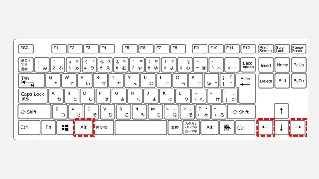 Alt＋方向キーで図形を15度単位で回転する