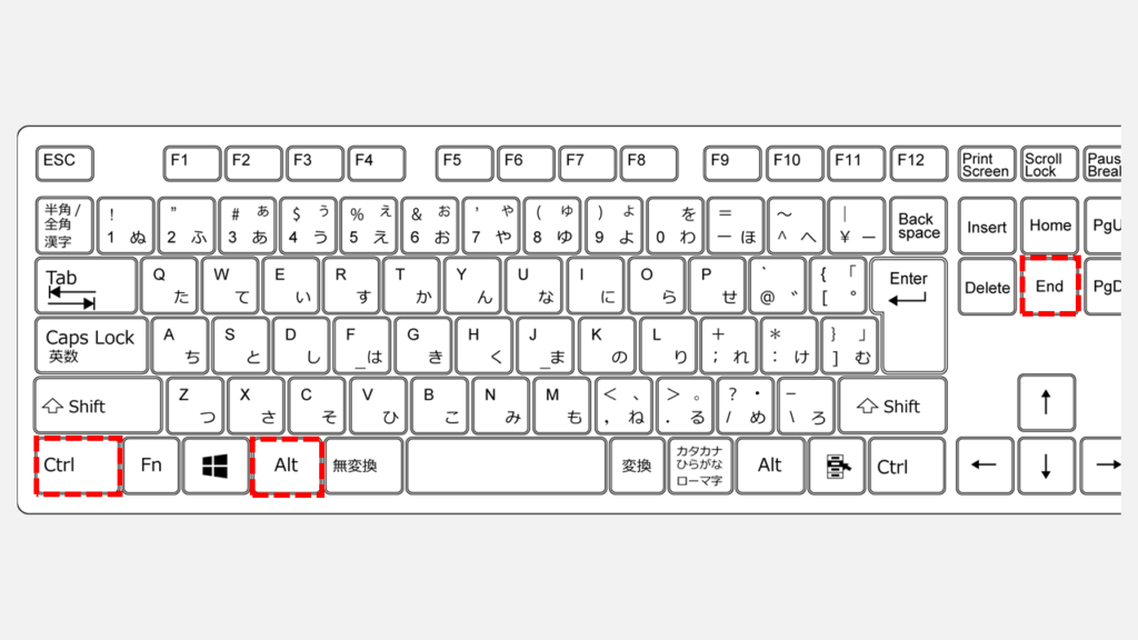 Ctrl+Alt+End を使う（リモートデスクトップ接続時）