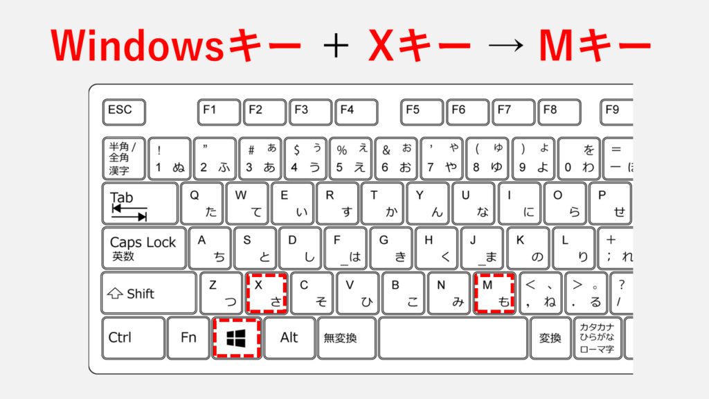 デバイスマネージャーをクイックリンクメニューから開く(Windowsキー+Xキー→Mキー)